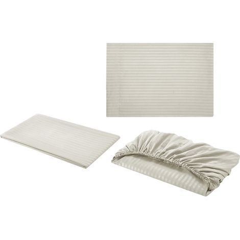 Set De Literie Faux Satin - Taie D Oreiller 50x75 Cm - Housse De Matelas 100x190 Cm - Drap Plat 170x245 Cm - Microfibre - 3 Pièces (1/5)