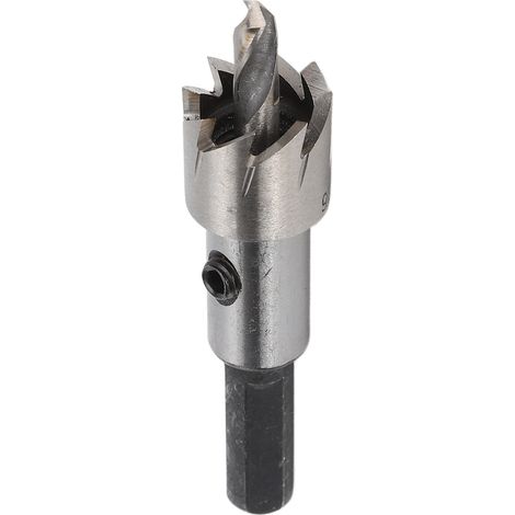 Scie cloche foret barbé 16mm acier rapide outil perçage coupe métal fer épais coffret 1 clé hexa ressort (1/5)