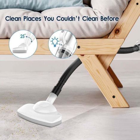 Aspirateur Balai Sans Fil Sans Sac 12000Pa Avec Lumiere Frontale LED Batterie 6000mAh Autonomie 30 min Charge 4-5h Aspirateur à Main pour Sols Durs de la Maison, Moquette, Animaux Domestiques, Voitur