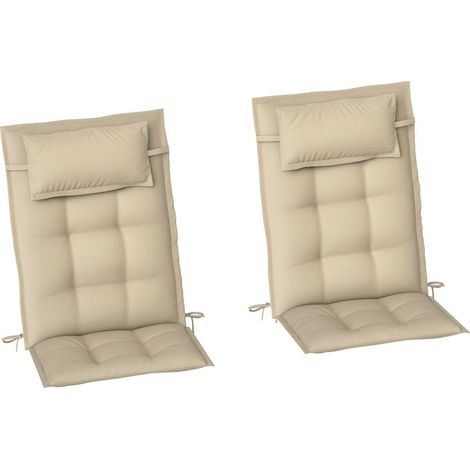 Coussin Transat - 50 x 116 x 5 cm - Imperméable - Pour Chaise De Jardin - Lot De 2 (1/5)