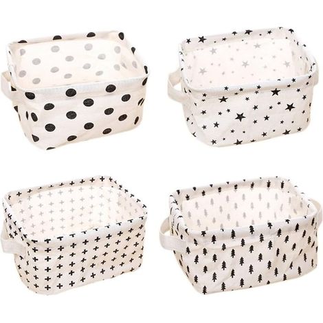Lot de 4 petits paniers de rangement 20 x 17 x 12,5 cm pour affaires de bébé (pentagramme, triangle, points, croix)-Fei Yu (1/3)