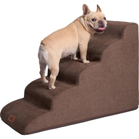 Hunderampe mit 5 Stufen, hochdichtem Schaumstoff, rutschfester Oberfläche, waschbarem Bezug für Sofa und Bett (1/5)