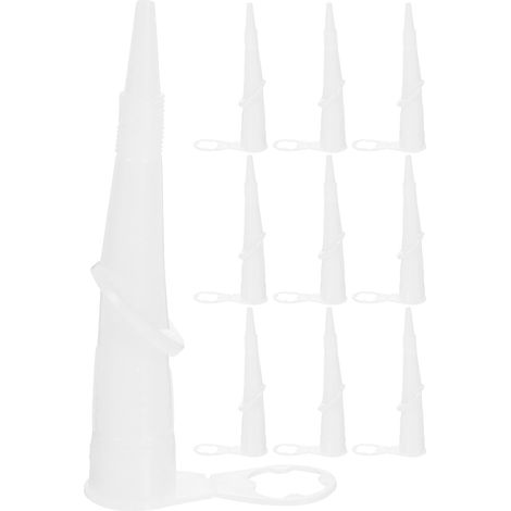 Embout Silicone Blanc, Buse Angulaire à 45 Degrés avec Ouverture Filetée, Outil de Calfeutrage pour Scellant, Lot de 10 Pièces, Usage Domestique pour Fenêtres et Portes (1/5)