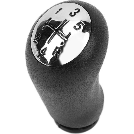 Universeller Sport-Schalthebel für Renault Clio III (2005–2009), Schaltknauf in Schwarz und Silber, Ersatzteil für 5-Gang-Schaltgetriebe, Fahrzeuginnenraum (1/5)