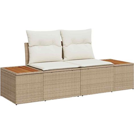 Maison Exclusive - Gartensofa Beige 184 x 62 x 85cm Poly-Rattan