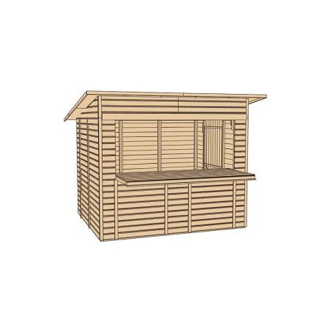 Verkaufshaus 19 mm, ohne Boden Sockelm: B 243xT 199 cm