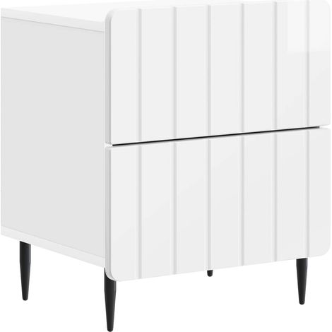 Bedside Cabinet High Gloss White 43 x 34.5 x 49.5 cm vidaXL