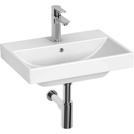 Jika Cubito Style - Waschbecken 52 x 36 cm, mit Überlauf, Hahnloch, weiß H8104410001041 (1/2)