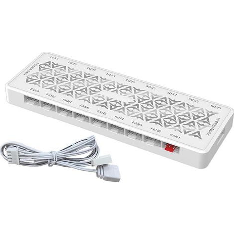 5V 3-Pin ARGB Lüfter-Hub, klein, 3-Pin, 2-in-1, 1-zu-9 PWM-Temperaturregler, mehrfarbig (1/5)