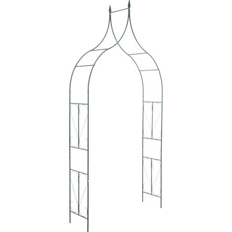 Arche de jardin en métal peint en poudre verte (1/7)