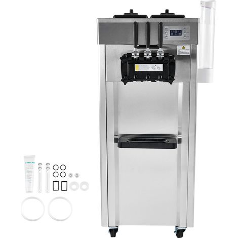 Mophorn Machine à glace commerciale, 21-31 L/H, 1670W, 3 parfums, acier inoxydable, panneau LED, nettoyage automatique, réfrigération de nuit, pour restaurants et bars (1/5)