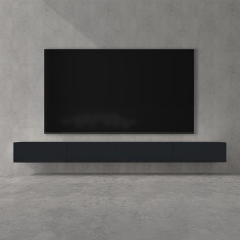 doporro Mobile Porta TV Sospeso 320 cm con 4 Ante Antracite Opaco, Credenza Bassa da Soggiorno Salotto, Madia Consolle per TV Fernsehschrank02