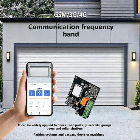 Relais d'ouverture de portail GSM, 9-36 V AC/DC pour porte de garage, télécommande 2G avec temporisation de 0 à 9999 s, commande industrielle (1/4)