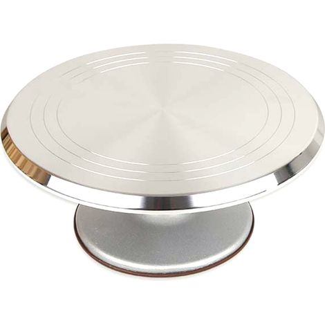 Plateau tournant à gâteau de 30 cm (12 pouces), support à gâteau en alliage d'aluminium, ustensiles de pâtisserie, plateau tournant pour la décoration. (1/5)