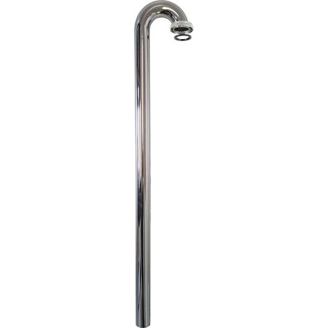 tecuro Bodenrohr, Länge 680 mm x 180° Bogen, mit Bördelrand inkl. Flachdichtung und Mutter (1/4)