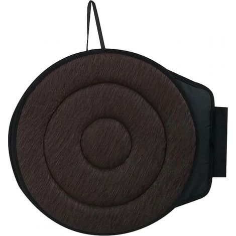 1 Coussin de siège pivotant 360°, antidérapant, mousse épaisse, noir, 40x40x2 cm, pour voiture et bureau (1/5)
