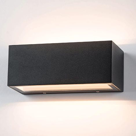 Applique Murale Extérieure Rectangulaire, Applique Murale Extérieure Moderne à LED De Haut En Bas, Longue Applique Murale En Métal Avec Abat-Jour En Acrylique (PC), Lèche Mur D'éclairage Décoratif De (1/5)