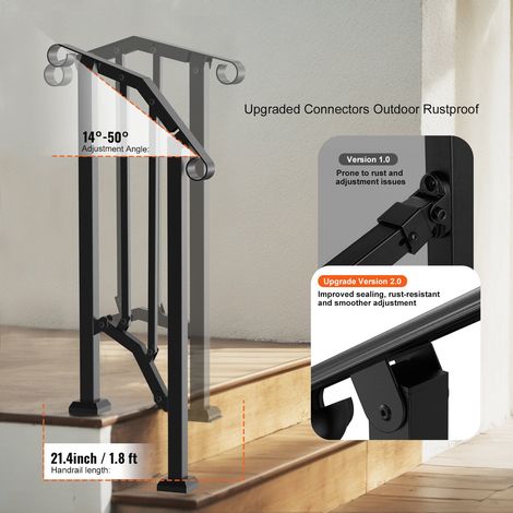 Rampe d'Escalier pour 1-2 Marches Extérieures Main Courante (1/5)