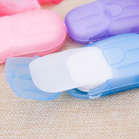 SAOSIS 400pcs-20set Bathroom Counter Storage Portable Washing Hand Bath Travel Scented Foaming Small Soap Box Paper (1/4)