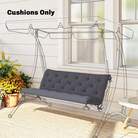 Coussin pour banc 3 places 150 x 98 x 8 cm, coussin d'assise avec attaches, coussin de dossier pour usage intérieur/extérieur, coussin pour bancs, bancs de jardin, mobilier de jardin, balancelles Holl (1/4)