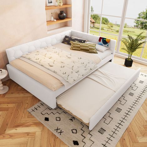 Letto Estraibile 140x200 cm con Bianco (1/5)