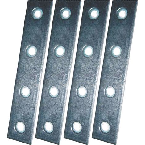 Placa recta unión plc02, acero zincado, 120 x 15 x 2 mm. 4 unidades (1/4)