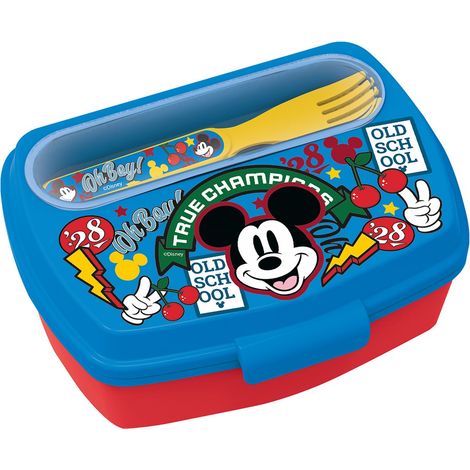 TATAWAY Disney Sandwich Box Mickey Mouse con Posate Porta Pranzo Bambini