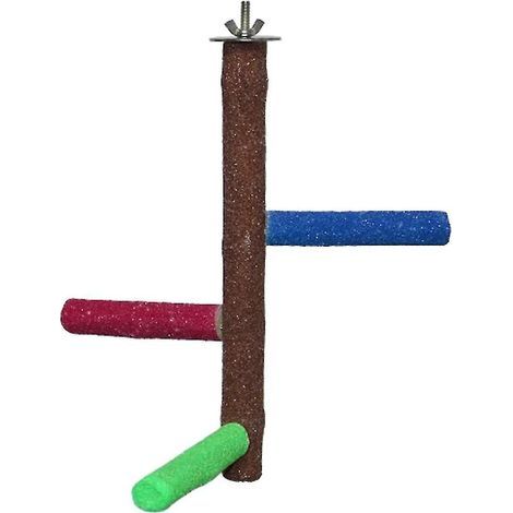 Perchoir en bois durable pour cage à perroquet - Perchoir en bois coloré - Accessoires pour perchoirs (1/4)