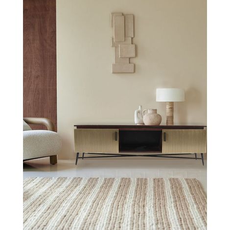 Moon - Meuble tv finition laiton vieilli 145 cm (1/5)