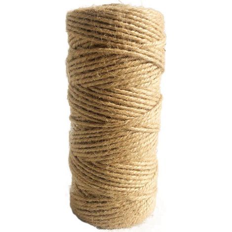 Corde de jute naturelle Ø 1,5 mm ± 100 m , idéale pour le jardinage , le bricolage , l'artisanat et les structures d'escalade pour chats. (1/4)