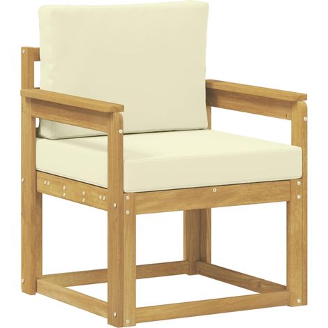 Canapé d’extérieur Polyester Blanc et Crème vidaXL