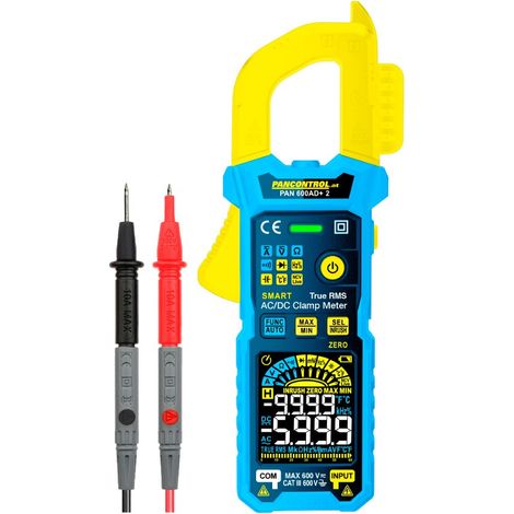 Pinza amperimétrica digital inteligente pan 600ad+ 2 de 600 a ca/cc