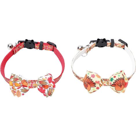 Collares para mascotas de Acción de Gracias para gatos y perros, 2 unidades, poliéster naranja. (1/5)