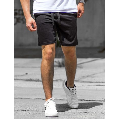Pantalones cortos de hombre, negros, lisos, Recea XXL