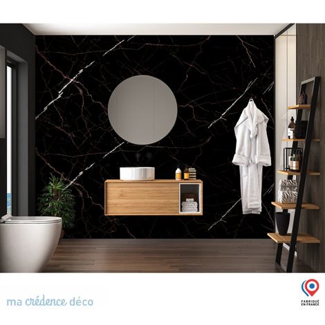 Papier peint : Marbre noir de Benaggio - Intissé - L.200 x H.280 cm - Beige orange (1/5)