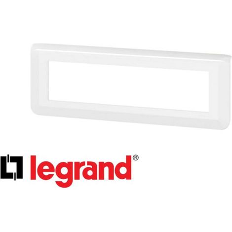 Plaque de finition - - 078818L - Blanc - 8 modules - Thermoplastique (1/2)