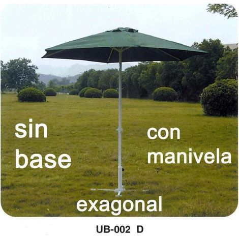 FPLUS bambu sombrilla verde hexagonal 3 m+manivela ø 38 mm ub02d