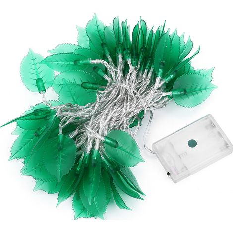 Guirlande Lumineuse Led Feuille - Decoration Interieur Exterieur - 10 Metres - Boitier Pile (1/5)