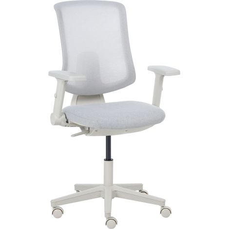 Office Chair Light Grey Fabric Mesh Adjustable Backrest Armrests Modern Design Home Office SERO (1/5)
