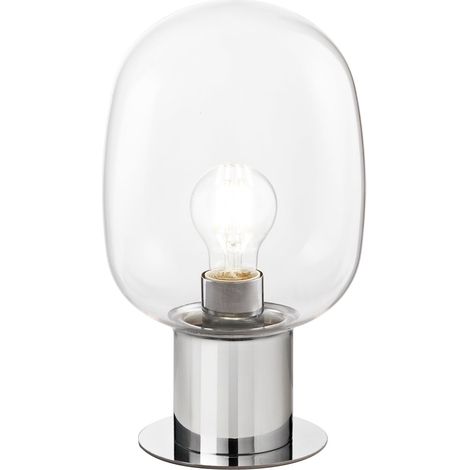 "Lampada da tavolo FELLINI in metallo cromato con diffusore in vetro 18 cm." (1/2)