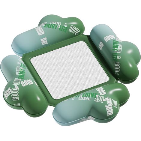 Vier aufblasbare Tuben – Aufblasbares Schwimmbett aus PVC (125 × 117 cm), faltbares Schwimmbett für Pool und Außenbereich, schwimmende Liege zum Entspannen auf dem Wasser