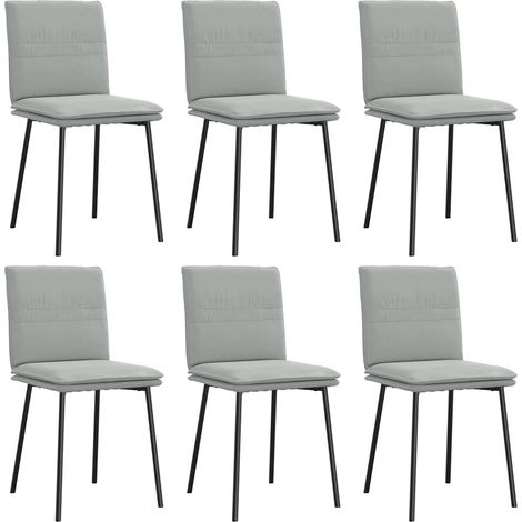 Lot de 6 Chaises à manger,Chaise de cuisine gris clair velours CFW30020 (1/5)