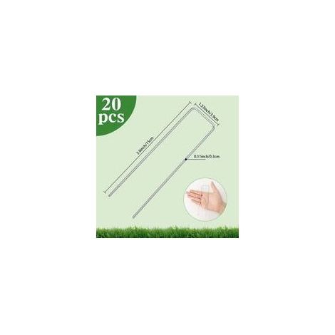 20 rostbeständige Stahl-Erdanker für Garten, Camping und Zäune – Befestigungsklammern für Geotextilien und Unkrautvlies – Kompatibel mit Rasenkanten und Drahtgeflecht – 150 mm hoch x 25 mm breit x 3 m (1/3)