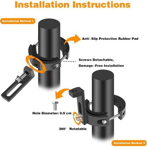 2 pièces Support Phare Moto, Supports de Fixation de Lampe de Fourche Avant (38 mm à 60 mm), Upport de Phare Universel (1/5)