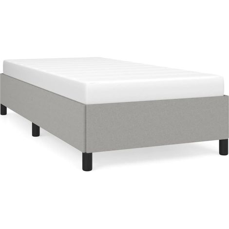 Lit adulte pour 1 personnes, Structure de lit, Assemblage Facile, Gris clair 80x200 cm Tissu OIB3016E (1/5)