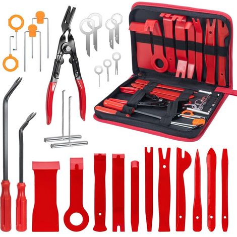 Kit d'outils de mécanicien automobile 28 pièces, kit de nettoyage de voiture, housse de voiture, accessoires de fixation, outils de réparation de retrait de clips (1/5)