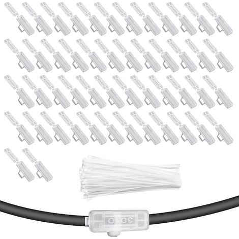 100 Pièces Etiquette Cable, 100 Attache Cable, Transparent Marquage Cable en Plastique, pour Le Marquage et La Classification de Divers Câbles (1/5)