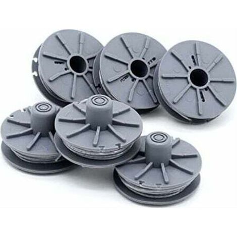 Lot de 6 bobines de fil de rechange pour coupe-bordures Gardena, adapté à différents modèles, avec un diamètre de 1,6 mm (1/4)