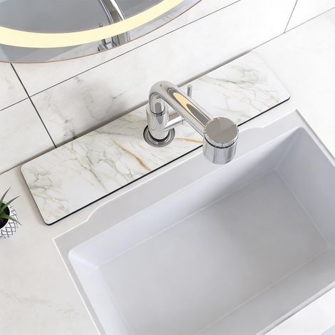 Stone Faucet Mat, Tapis Égouttoir pour Robinet, sous-Main pour Plan de Travail, Tapis pour Robinet pour Plans de Travail de Cuisine Et de Salle de Bain, 40 × 10 CM (1/5)