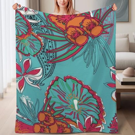 Couverture de lit en polaire, jeté doux et chaud pour le printemps, légère et luxueuse en microfibre de polyester, décoration élégante pour la maison, cadeau pour hommes et femmes,6080 pouces (1/4)
